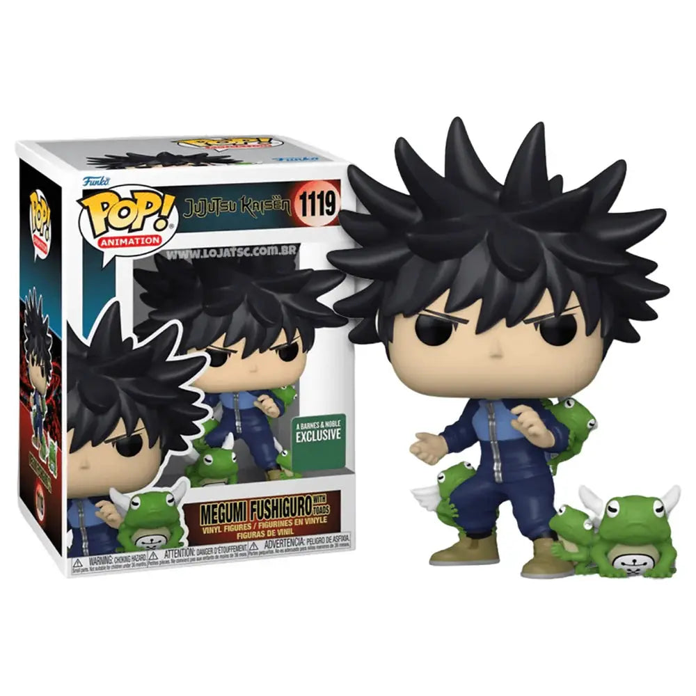 POP! Vinyl Megumi Fushiguro figure from Jujutsu Kaisen, Barnes & Noble exclusive, showing Megumi in his signature pose and costume.
