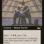 Tenacious Underdog (SNC-445) - Streets of New Capenna: (Showcase) Etched Foil