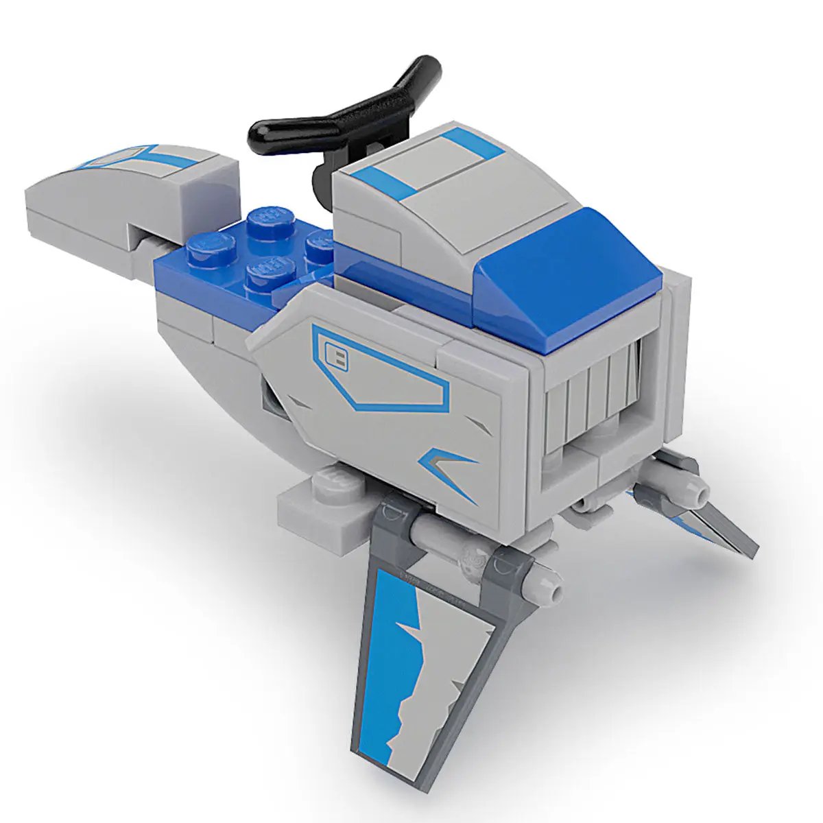 Custom LEGO Balutar-class Swoop Speeder Bike building set by B3 Customs, detailed model made with LEGO bricks.