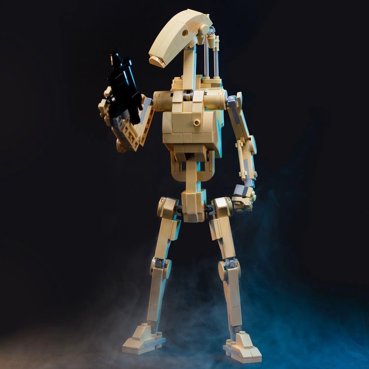 Custom LEGO Battle Droid figure by B3 Customs, 9-inch tall LEGO MOC with detailed design and build quality.