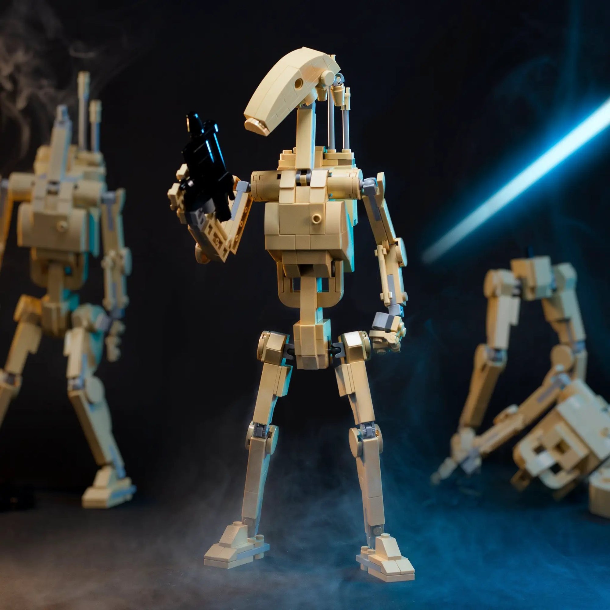 Custom 9-inch Battle Droid LEGO MOC figure by B3 Customs, showcasing detailed design and unique construction.