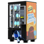 Custom LEGO B3 Customs Blue Milk Popsicles Vending Machine building set with detailed blue and white LEGO bricks.