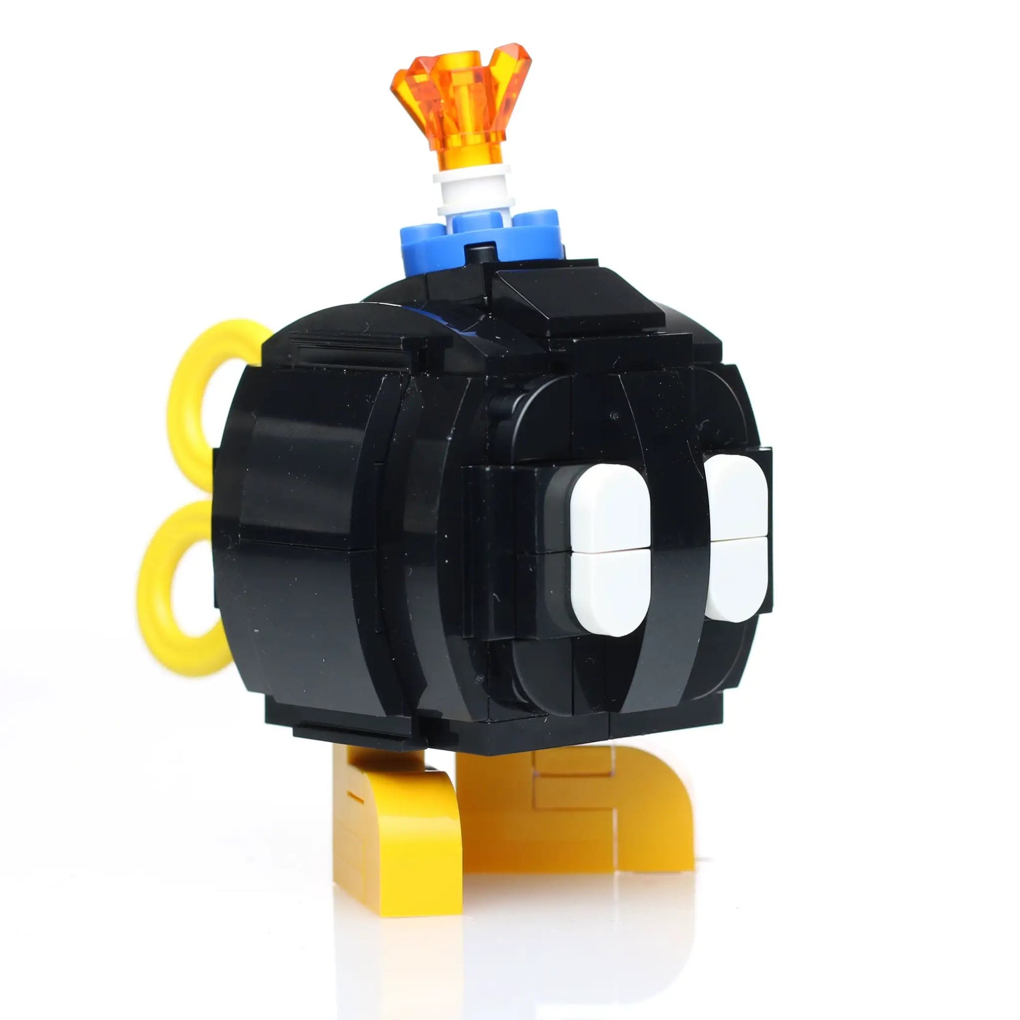 Custom LEGO bomber man figure assembled from B3 Customs LEGO parts, detailed and colorful, showcasing a unique LEGO character.