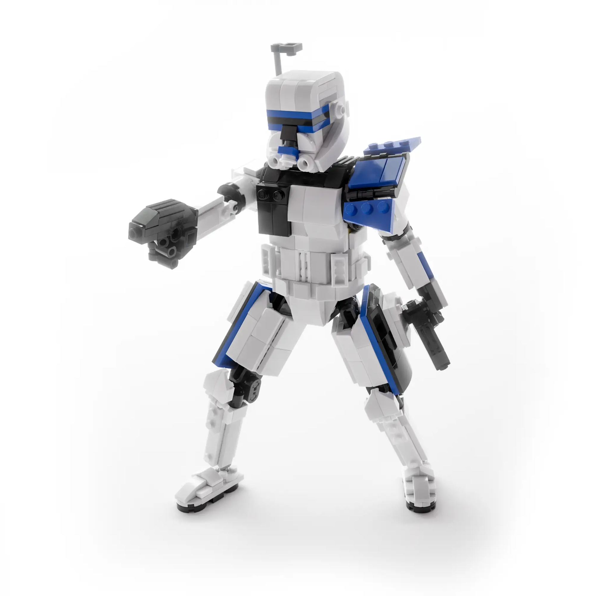 Custom LEGO Cap Rex 9-inch figure built with B3 Customs LEGO kit, featuring detailed brick construction and vibrant colors.