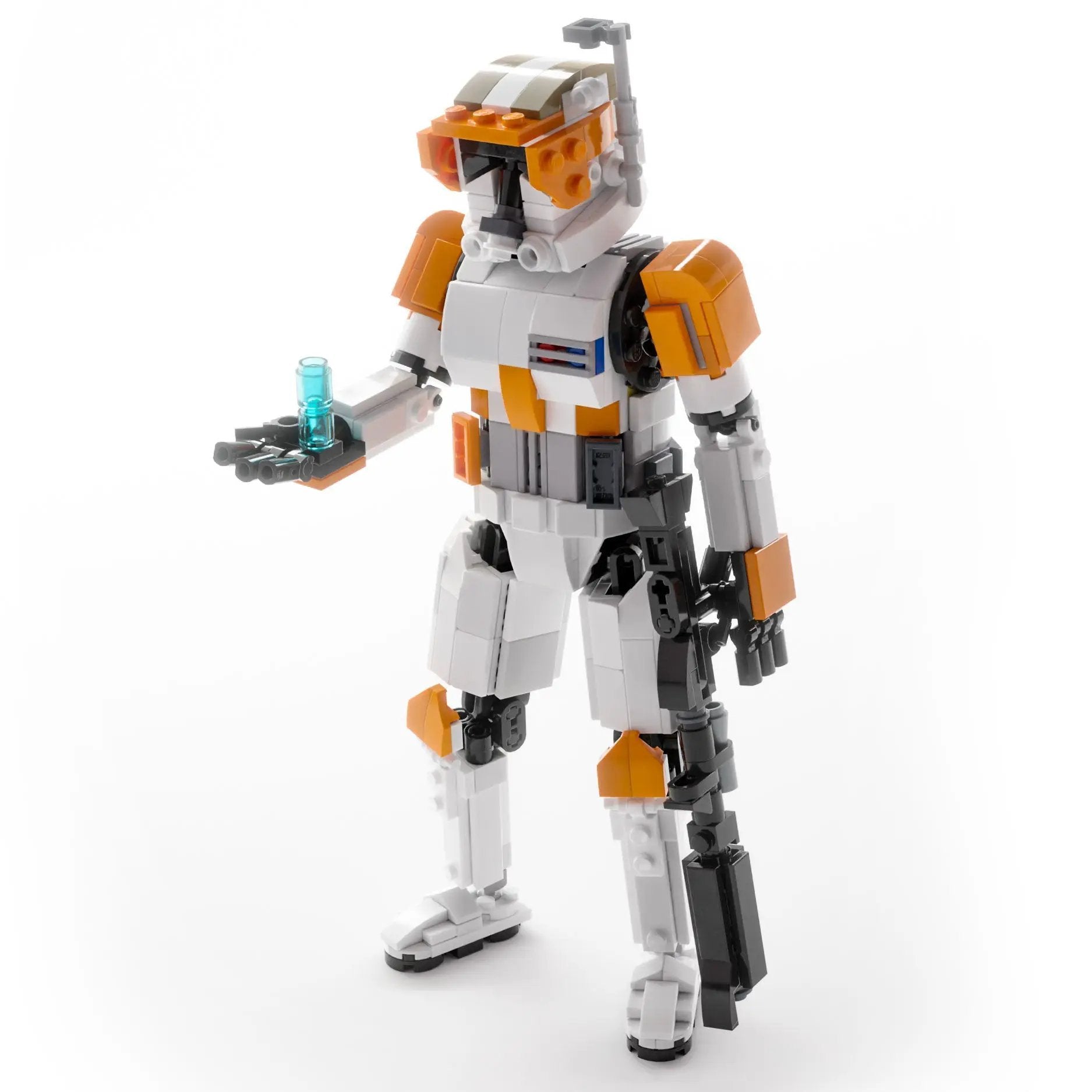 Custom LEGO Commander Cody 9-inch figure built with LEGO bricks by B3 Customs, showcasing detailed design and vibrant colors.