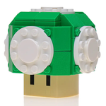 Green Power Mushroom LEGO custom kit by B3 Customs assembled from LEGO parts, featuring a vibrant green mushroom design.