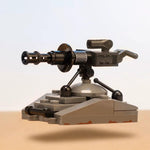 Custom LEGO Star Wars Mandalorian laser cannon turret by B3 Customs, detailed build inspired by Mandalorian starships and weaponry.