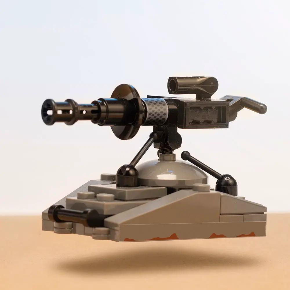 Custom LEGO Star Wars Mandalorian laser cannon turret by B3 Customs, detailed build inspired by Mandalorian starships and weaponry.