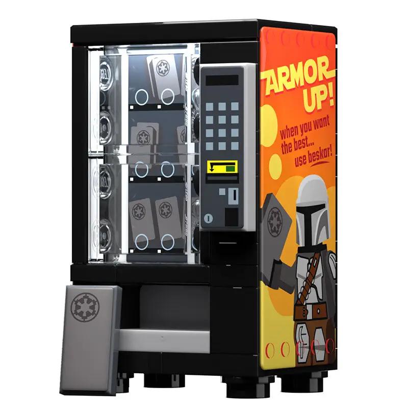 Custom LEGO Mandalorian Beskar vending machine building set by B3 Customs, featuring detailed Mandalorian-inspired design and construction.