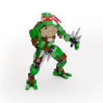 Custom Raphael TMNT figure made with LEGO parts by B3 Customs, featuring white costume details and intricate design elements.