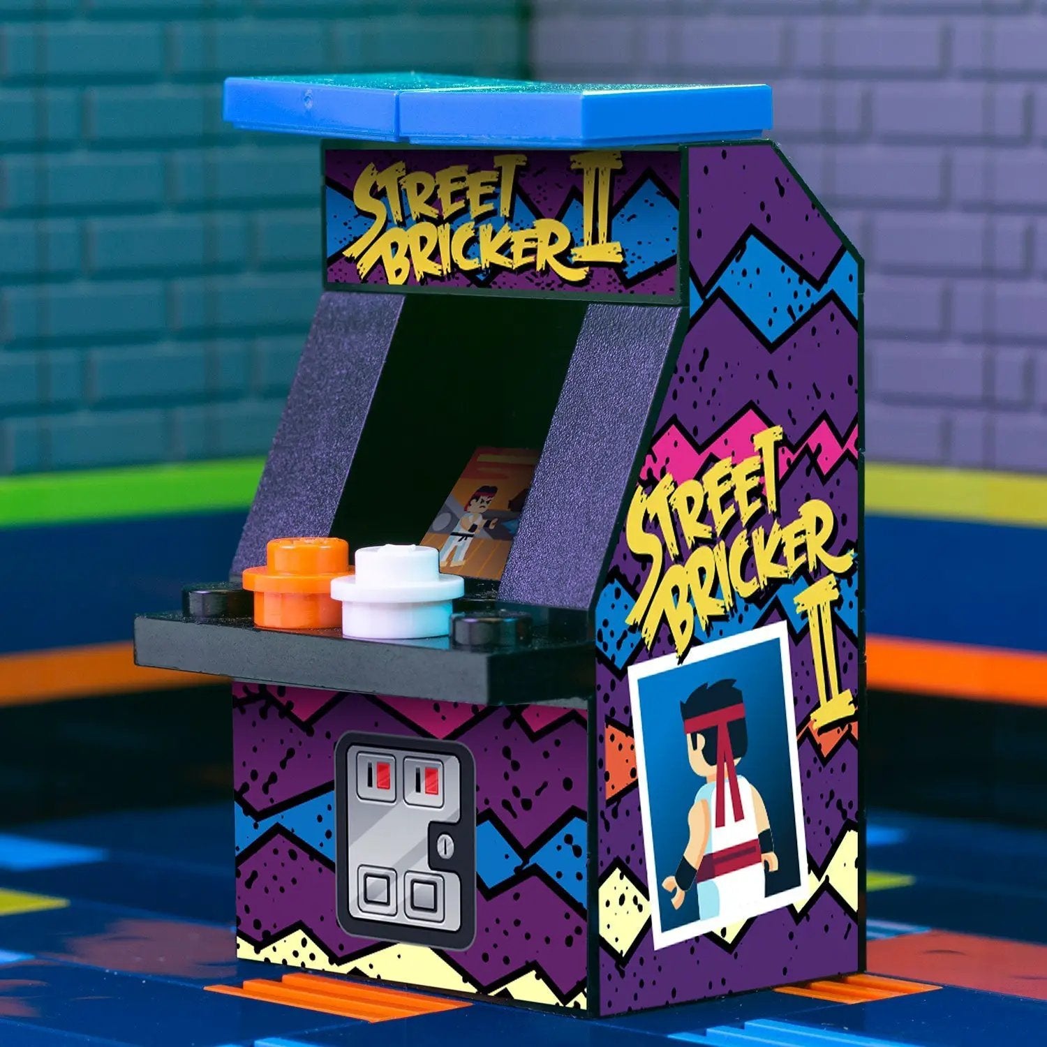 Custom LEGO kit of the Street Bricker II Classic Arcade Machine by B3 Customs, detailed brick construction image.