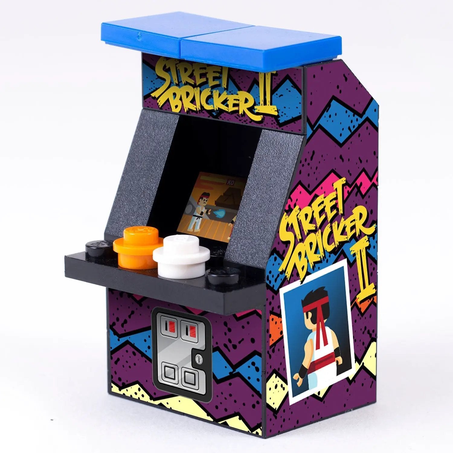 Custom LEGO kit of the Street Bricker II arcade machine by B3 Customs, detailed brick-built arcade game replica.