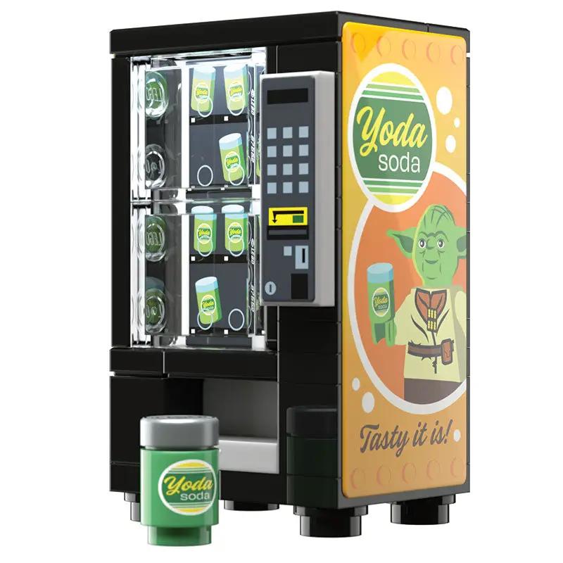 Custom LEGO Yoda Soda Vending Machine building set by B3 Customs, showcasing detailed LEGO construction and green Yoda-themed design.