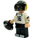 Custom LEGO minifigure of QB Jax football player made with LEGO parts by B3 Customs, featuring a detailed football uniform and helmet.