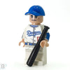 Custom LEGO minifigure of Shohei Ohtani in white Los Angeles baseball uniform, made by B3 Customs.