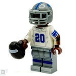 Custom LEGO minifigure of Barry from Detroit Lions football team by B3 Customs, featuring detailed team jersey and helmet.