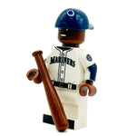 Custom LEGO Seattle Baseball Minifigure by B3 Customs, featuring a detailed baseball uniform and accessories.