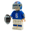 Custom LEGO QB NY football player minifigure by B3 Customs, featuring a miniature football uniform and helmet.
