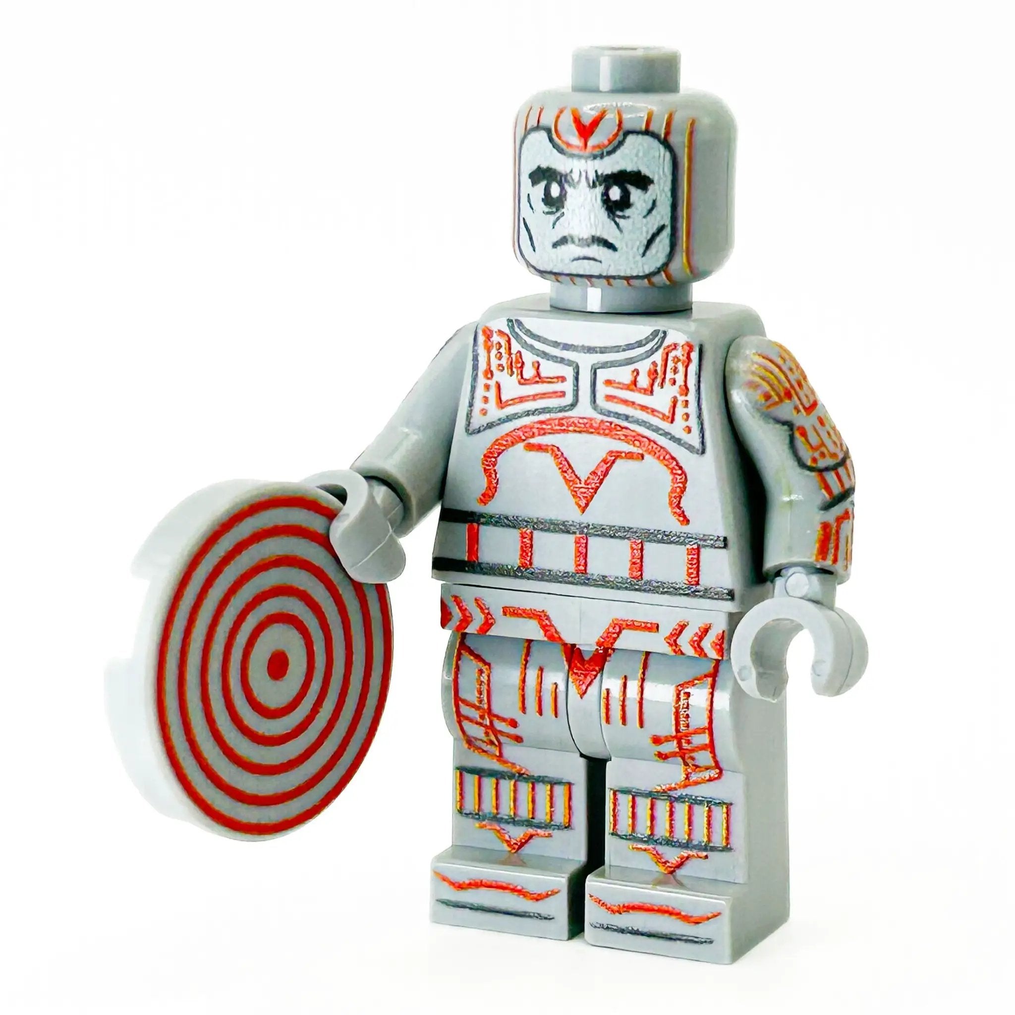 Custom B3 Customs LEGO Sark Minifigure with detailed armor and accessories, designed for collectors and LEGO enthusiasts.
