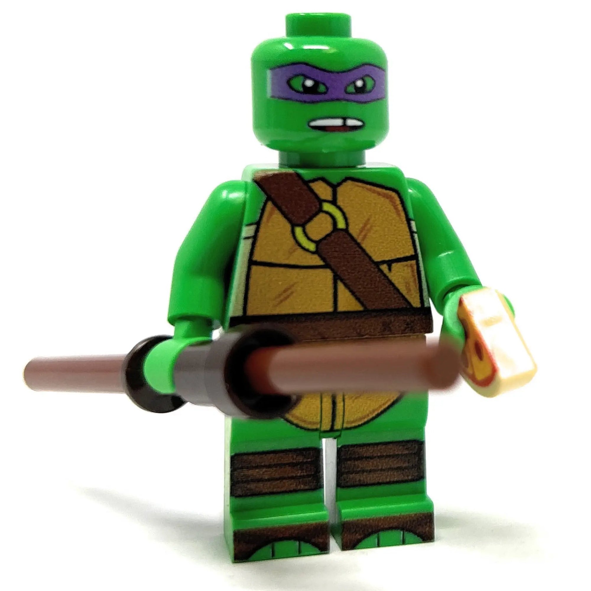 Custom Donny Purple Fighter Turtle LEGO minifigure by B3 Customs, featuring purple armor and turtle shell details.