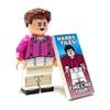 Custom LEGO Minifigure of Harry Tiles by B3 Customs holding a concert poster, representing a musician on the Fine Line Tour.