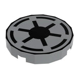 Custom printed Star Wars Republic Crest 2x2 round LEGO tile by B3 Customs, featuring detailed LEGO part design.