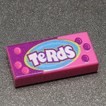 Custom printed 1x2 LEGO tile from B3 Customs featuring Terds design on a white background.
