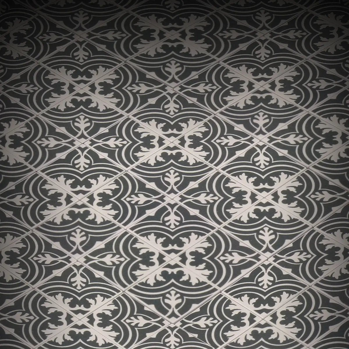 Custom LEGO parts tile featuring Twenties Classic Encaustic Flooring design, 2x2 printed tile from B3 Customs.