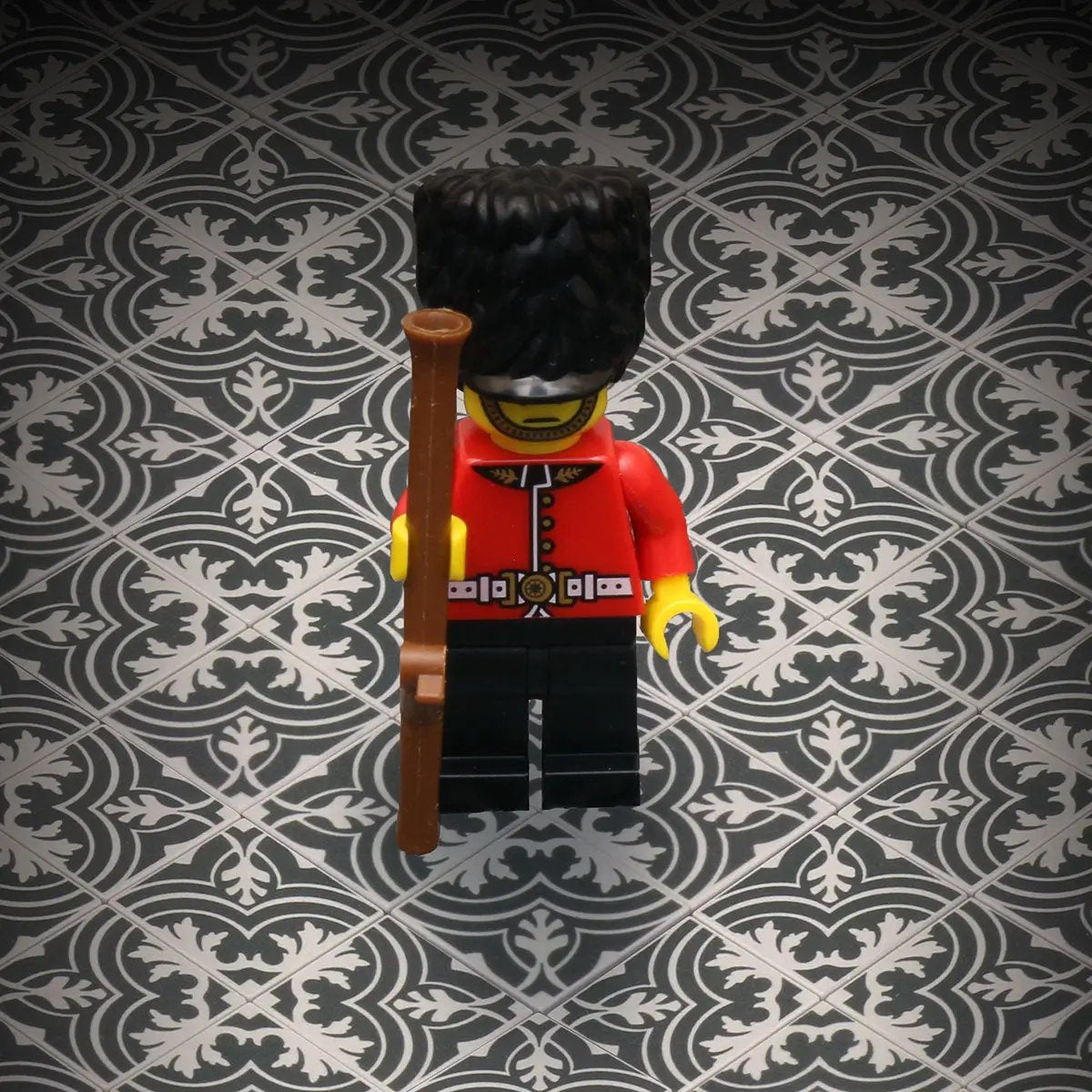 Custom LEGO Twenties Classic Encaustic Flooring 2x2 tile by B3 Customs, featuring intricate vintage-inspired encaustic pattern.