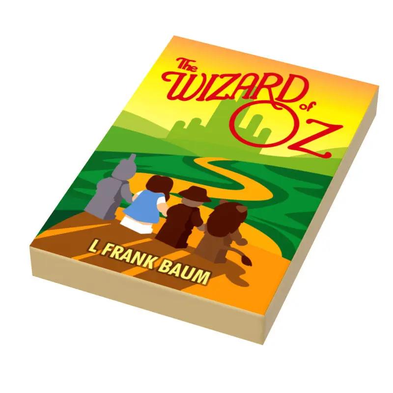 Custom LEGO Wizard of Oz book tile 2x3 made with LEGO parts, designed by B3 Customs, featuring colorful, detailed design.