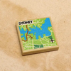 Custom printed B3 Customs Sydney Australia map tile, detailed 2x2 wall art featuring Sydney city layout.