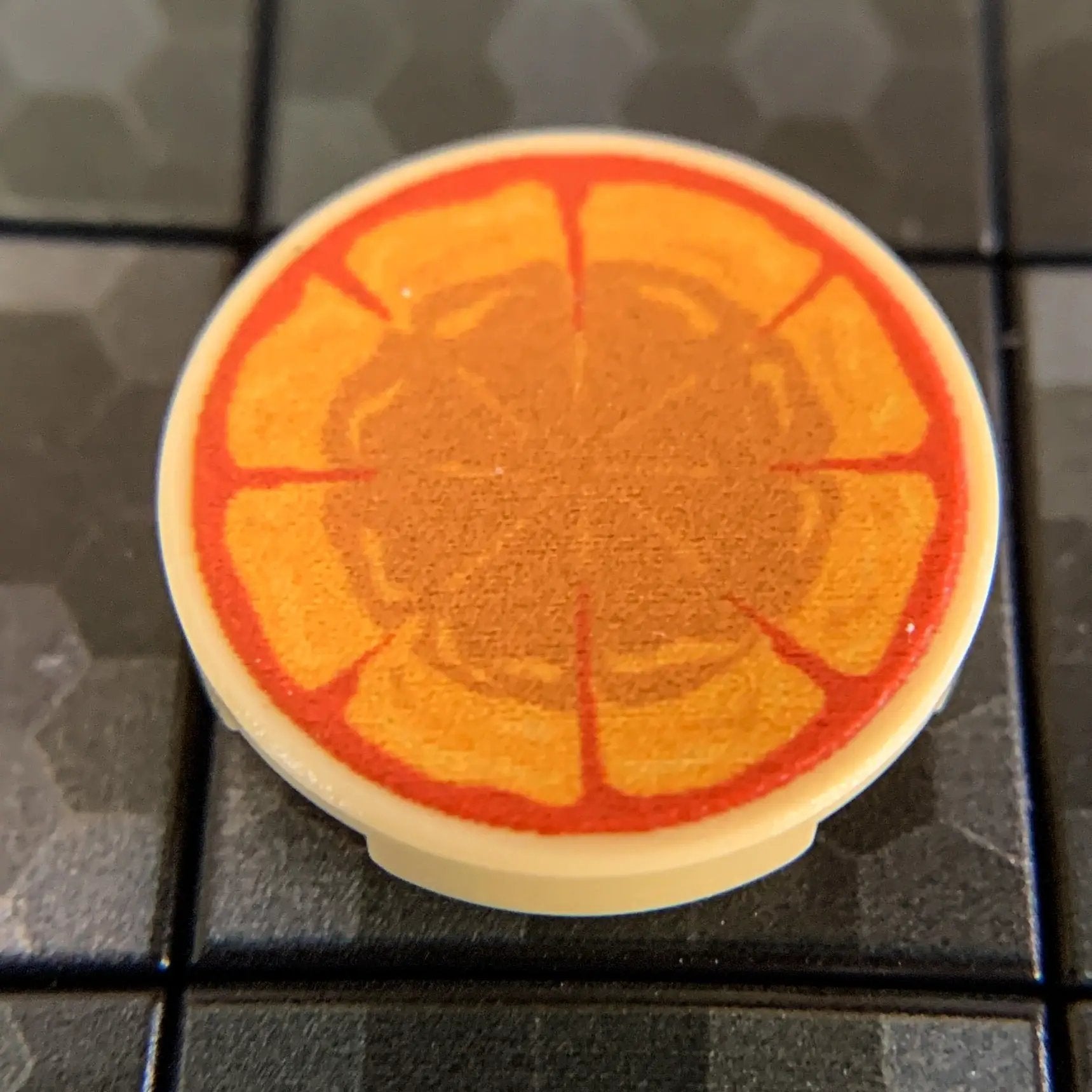 Custom printed cheese pizza pie tile by B3 Customs, featuring a realistic round cheese pizza with melted cheese and golden crust.