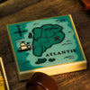 Custom printed City of Atlantis Treasure Map LEGO 2x2 tile by B3 Customs, featuring detailed underwater city design.