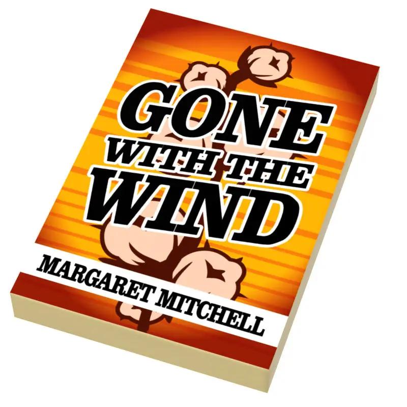 Custom LEGO Gone with the Wind book tile by B3 Customs, 2x3 size, featuring detailed printed design.