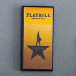 Custom printed Hamilton NY Broadway Playbill Lego tile by B3 Customs, featuring a 1x2 tile design with the playbill image.