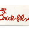 Custom printed LEGO Brick-Fil-A 6x12 sign by B3 Customs featuring colorful brick-style lettering and design.