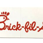 Custom printed LEGO Brick-Fil-A 6x12 sign by B3 Customs featuring colorful brick-style lettering and design.