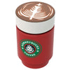 Custom printed Christmas coffee cup by B3 Customs featuring a festive Lego Christmas tree foam design.