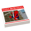 Custom LEGO Spider Menace! newspaper tile by B3 Customs, featuring detailed printed design on a 2x2 LEGO brick.