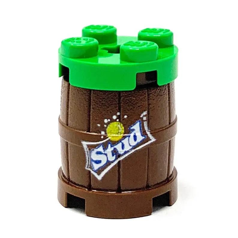 Custom printed LEGO lemon lime soda barrel by B3 Customs, crafted as a detailed LEGO-style beverage barrel or keg.
