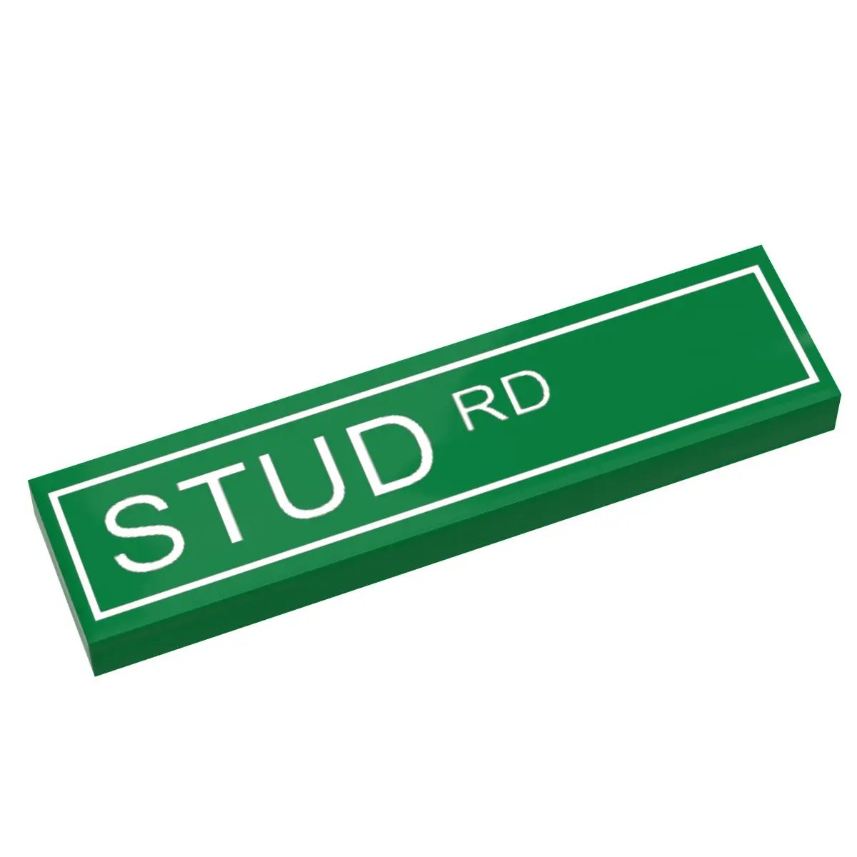 Custom LEGO Stud Road Street Sign made with 1x4 tiles by B3 Customs, featuring detailed printed street name on LEGO brick.