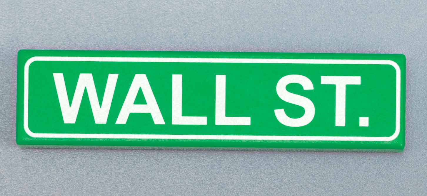 Custom Wall St. street sign tile by B3 Customs, featuring printed lettering on a 1x4 tile with street signage design.