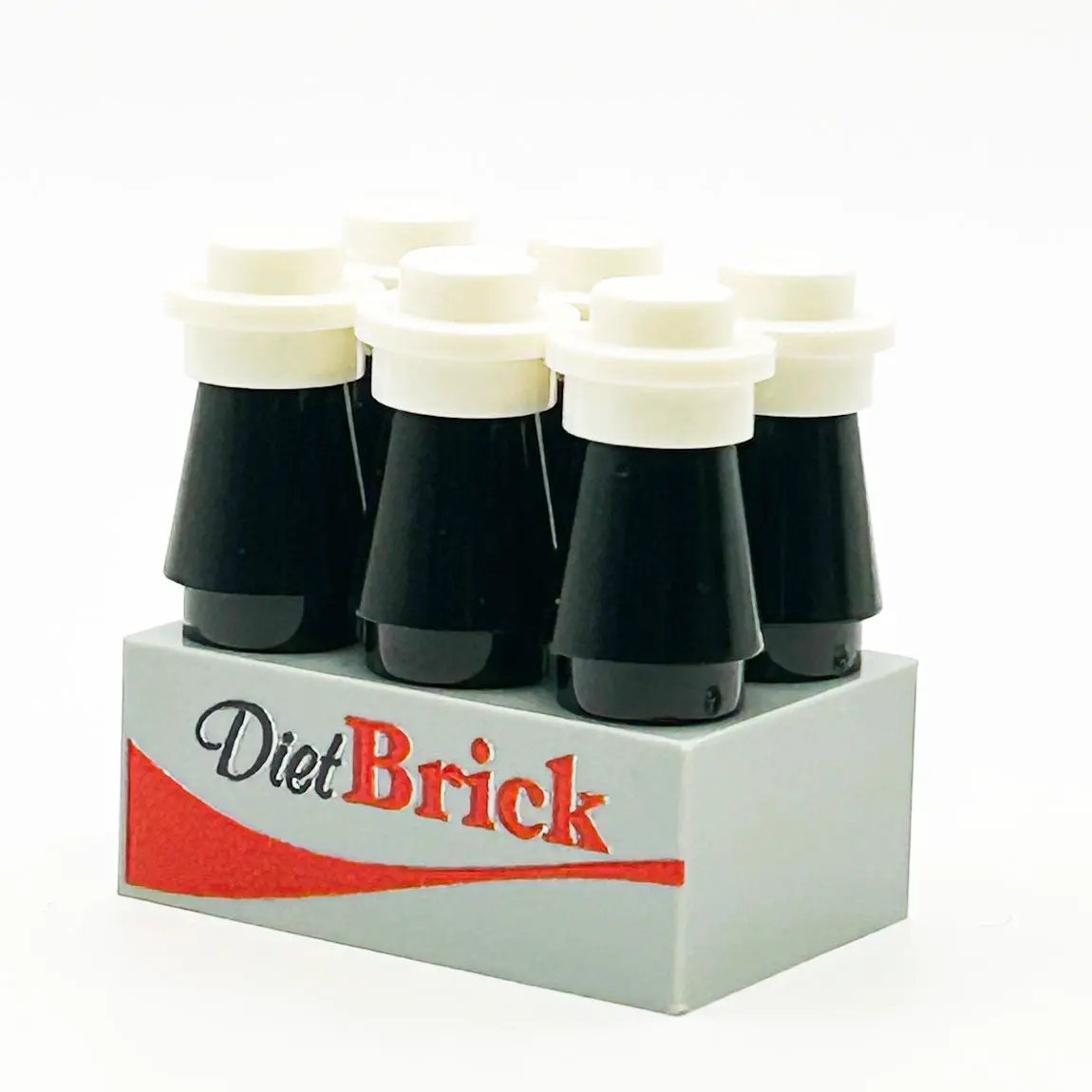 Six-pack of B3 Customs Diet Brick Soda cans with colorful label designs on a white background.