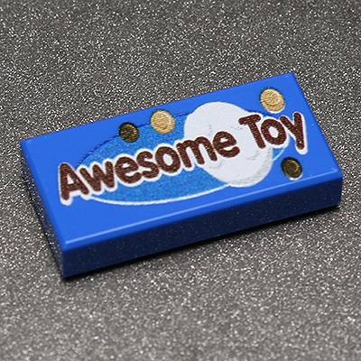 B3 Customs almond joy 1x2 LEGO tile toy made with LEGO brick, featuring detailed almond and chocolate design.