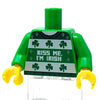 B3 Customs Ugly Green St. Patrick's Day sweater with "Kiss Me I'm Irish" print on green torso, festive holiday design
