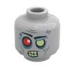 B3 Customs Zombie #3 minifig head with detailed zombie face design for LEGO figures, featuring realistic undead features.