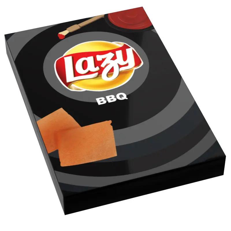Custom LEGO BBQ Lazy Chips Bag Tile by B3 Customs, 2x3 LEGO brick featuring snack bag design and branding details.