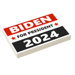 Custom LEGO Biden 2024 election campaign sign made by B3 Customs, featuring a 2x3 tile with patriotic design.
