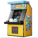 Blockey Kong Jr. arcade machine by B3 Customs featuring a colorful Lego-style design and classic arcade game controls.