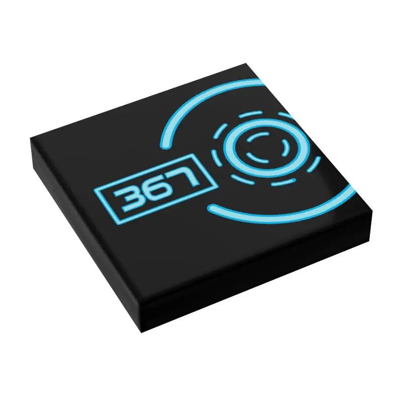 B3 Customs BLOK Lightcyle Grid 367 Panel 2x2 Tile featuring custom LEGO Tron-inspired design and vibrant colors.